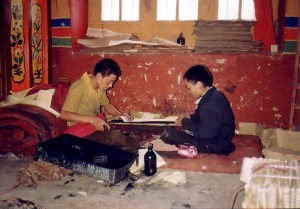 Imprimarea pe blocuri de lemn - Sera, Tibet