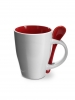 CeaÅŸcÄƒ cafea din ceramicÄƒ, cu lingurÄƒ, roÅŸie; cod produs : 2855-08