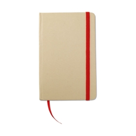 Caiet din material reciclabil cu panglica colorata si banda elastica. 96 de pagini albe.;MO7431-05