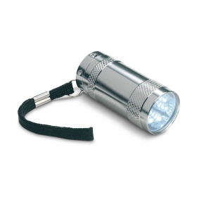 Mini-lanterna din aluminiu cu 6 leduri si curea de mana. 2 baterii tip celula incluse. | MO7680-16