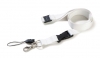 Lanyard alb, cu catarama de siguranta; cod produs : 61138.10