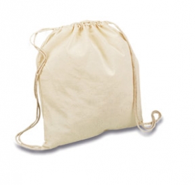 Rucsac de bumbac cu cordon, creme;75006.00