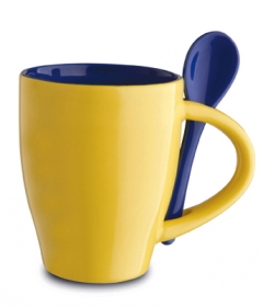 Cana ceramica Norwood si lingurita, galbena;81065.23