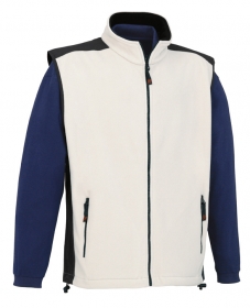 Vesta Silanta cu umeri captusita cu fleece, cu umeri si parti contrastante, alb;36012.33