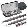 Ferraghini writing set with ballpen and fountain pen with checked pattern; cod produs : F20903