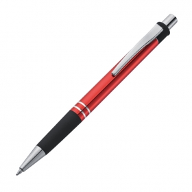 Metal ballpen with rubber grip zone;1865305