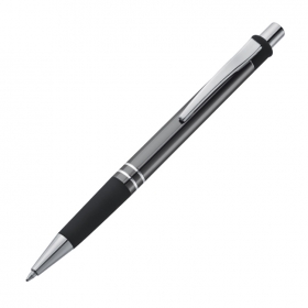 Metal ballpen with rubber grip zone;1865377
