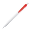 White plastic ballpen with coloured clip; cod produs : 1865605