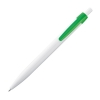 White plastic ballpen with coloured clip; cod produs : 1865609