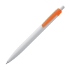 White plastic ballpen with coloured clip; cod produs : 1865610