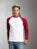 Tricou Hanes cu maneca lunga alb / grena; cod produs : HA5620_WB