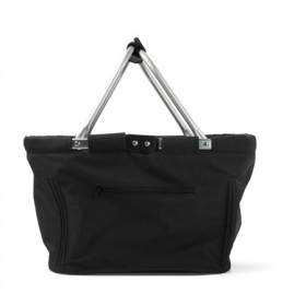 Geanta de cumparaturi cu rama din aluminiu, neagra;6304-01