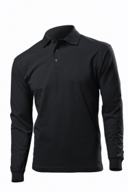 Tricou Hanes Top PoloTM Long Sleeve, negru | HAG136_BK