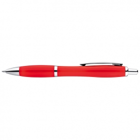 Multicolour plastic ball pen with metal clip;1167905