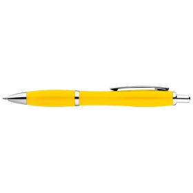 Multicolour plastic ball pen with metal clip;1167908