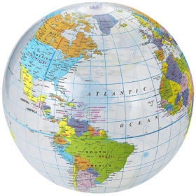 Beach ball with globe imprint;19538615