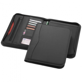 Ebony A4 zipper portfolio;19549301