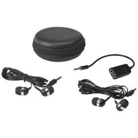 Sound off earbuds & splitter with case;10819500