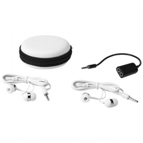 Sound off earbuds & splitter with case;10819501
