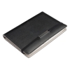 Elegant metal plate padfolio with mini tablet holder; cod produs : 14075.30