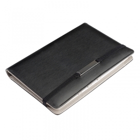 Elegant metal plate padfolio with mini tablet holder | 14077.30