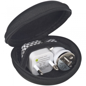 Travelling set with EU plug and USB car charger | 3874603