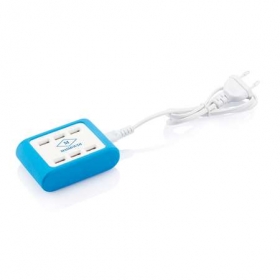 6 port USB charger blue;P308.995