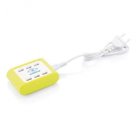 6 port USB charger lime;P308.997