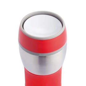 Double wall leak proof push mug red;P432.394