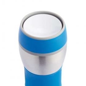 Double wall leak proof push mug blue;P432.395