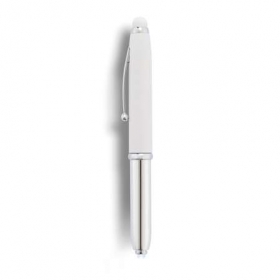3 in 1 pen with led touch pen white;P610.953