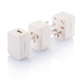 3 pcs travel plug with USB port;P820.363