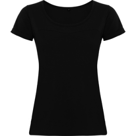 Tricou cu mÃ¢necÄƒ scurtÄƒ È™i design feminin. Cu croi pe piept, ca detaliu, cu decolteu rotund cu garniturÄƒ simplÄƒ, cu manÈ™eta mÃ¢necii scurte Ã®ntoarsÄƒ È™i È™liÈ›uri laterale rotunjite Ã®n partea inferioarÄƒ. CusÄƒturi cu 4 fire pentru o mai mare rezistenÈ›Äƒ.;6633_02