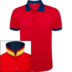 Tricou polo tehnic cu mÃ¢necÄƒ scurtÄƒ. Guler Jacquard pe dos tip steag. ManÈ™etÄƒ asortatÄƒ, Ã®n funcÈ›ie de culoarea tricoului. | 0445_60