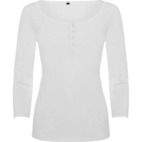 Tricou cu mÃ¢necÄƒ Â¾ cu decolteu rotund cu garniturÄƒ È™i bust tip corsaj canelat cu fantÄƒ È™i nasturi. CroialÄƒ cambratÄƒ È™i margine inferioarÄƒ rotunjitÄƒ. CusÄƒturi laterale cu 4 fire pentru o mai mare rezistenÈ›Äƒ.;6541_01