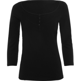 Tricou cu mÃ¢necÄƒ Â¾ cu decolteu rotund cu garniturÄƒ È™i bust tip corsaj canelat cu fantÄƒ È™i nasturi. CroialÄƒ cambratÄƒ È™i margine inferioarÄƒ rotunjitÄƒ. CusÄƒturi laterale cu 4 fire pentru o mai mare rezistenÈ›Äƒ.;6541_02
