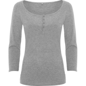 Tricou cu mÃ¢necÄƒ Â¾ cu decolteu rotund cu garniturÄƒ È™i bust tip corsaj canelat cu fantÄƒ È™i nasturi. CroialÄƒ cambratÄƒ È™i margine inferioarÄƒ rotunjitÄƒ. CusÄƒturi laterale cu 4 fire pentru o mai mare rezistenÈ›Äƒ. | 6541_58
