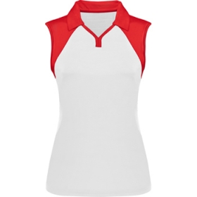 Tricou polo tehnic din material combinat fÄƒrÄƒ mÃ¢neci. Material Interlock combinat cu plasÄƒ pe lateral È™i spate. Margini pe rÄƒscroiala mÃ¢necii È™i guler. Guler tip cÄƒmaÈ™Äƒ. Cu stil modern È™i plÄƒcut la atingere.;0354_0160
