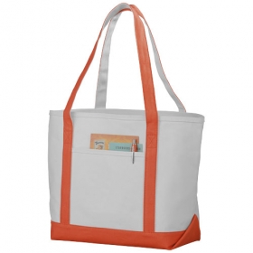 Premium cotton boat tote orang;12011204