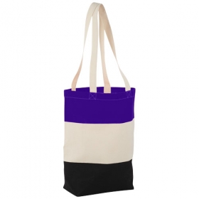 Cotton Colour Block Tote;12025904