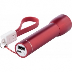 Aluminium power bank 2000mAh, Red;7081-08