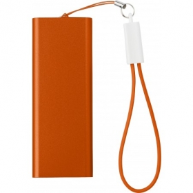 Aluminium power bank with Li-polymer 2000mAh, Orange;7093-07