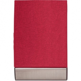 Vertical, curved business card holder, Red;7227-08