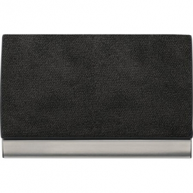 Horizontal, curved business card holder, Black;7229-01