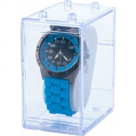 Large, alloy and mineral glass watch for men, Pale blue;6495-18