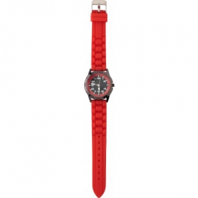 Small, alloy and mineral glass watch for women, Red;6555-08