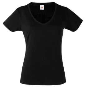 Ladies V-neck t-shirt    FO1398-BK-L | FO1398-BK