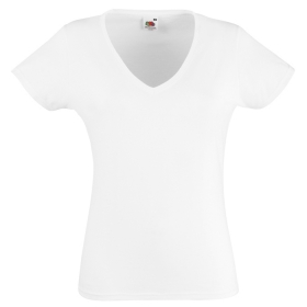 Ladies V-neck t-shirt    FO1398-WH-L;FO1398-WH